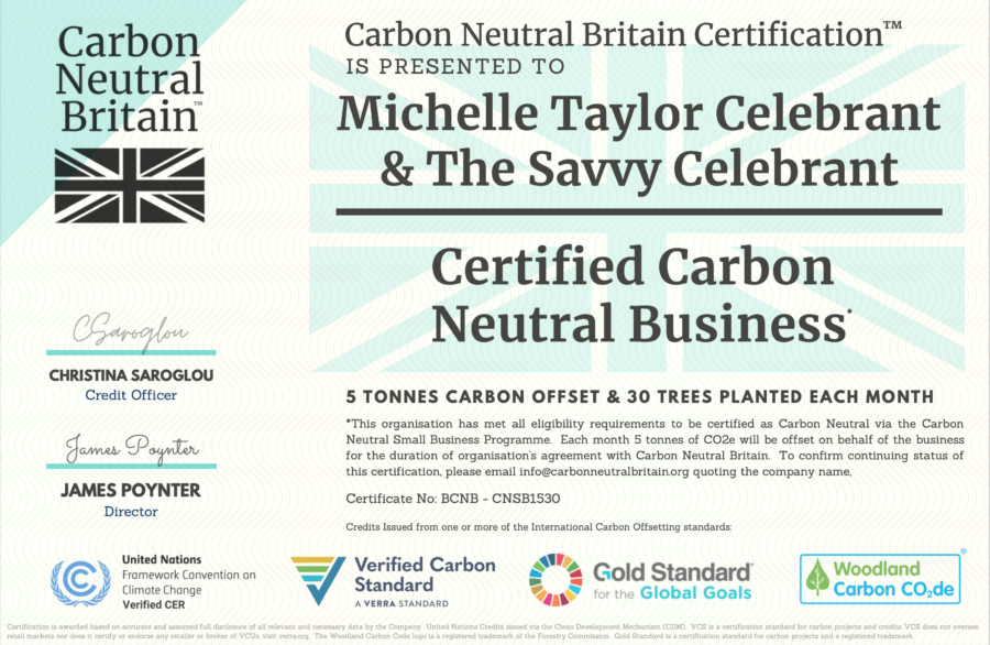 carbon neutral britain certificate